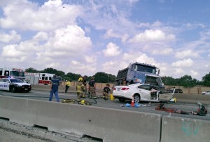 Deadly Truck Wreck on LBJ Expressway Near Marsh Lane in Dallas