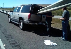 Cars Impaled by a Guard Rail