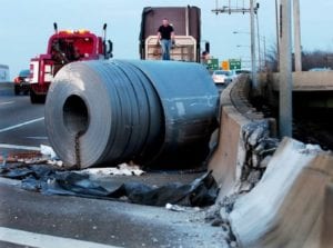 Fallen Truck Cargo on Highway