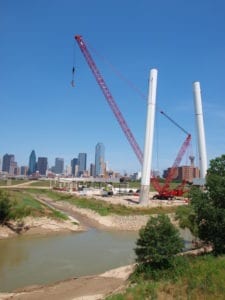 Summer construction site in Dallas, TX