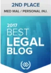 2017 Best Legal Blog 2nd Place Med Malpractice / Personal Injury