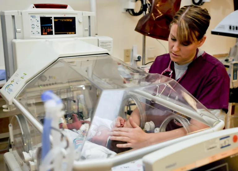 nurse and baby